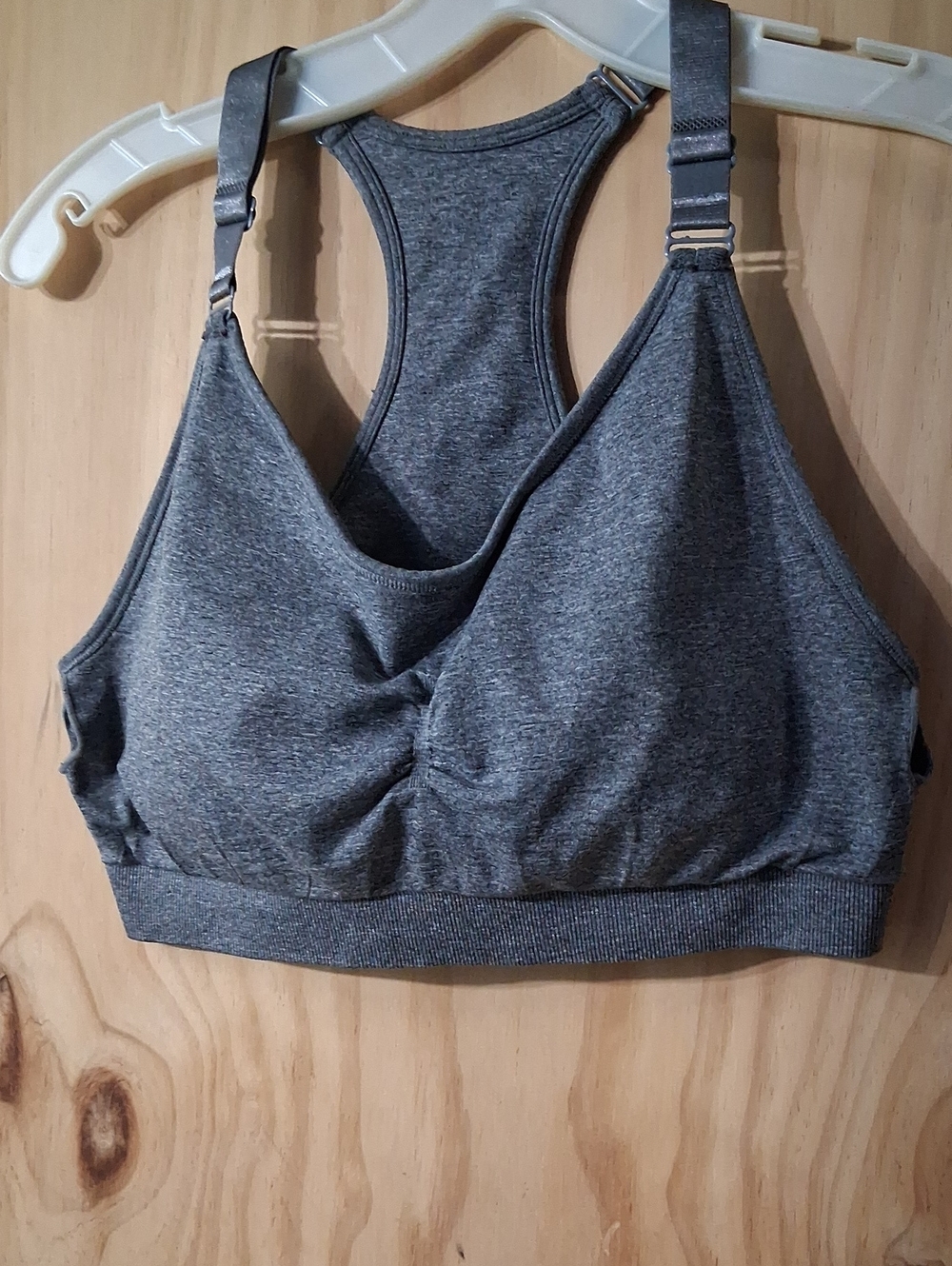Puma Heather Gray Racerback Sports Bra
